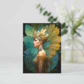 Glamourous Fairy Woman Fantasy Art Postkarte (Stehend Vorderseite)