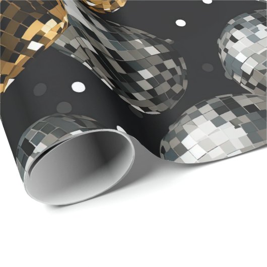 Glamourous Metallic Gold und Silver Disc Ball Geschenkpapier (Rolleneckpunkt)