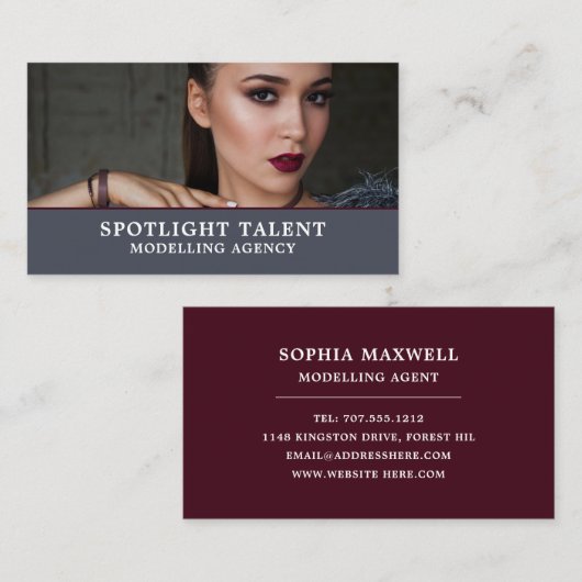 Glamourous model, Modellierungsagentur, Model Agen Visitenkarte (Vorne/Hinten)