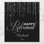 Glamourous Silver, Ruhestand Party Weinetikett (Einzelnes Label)