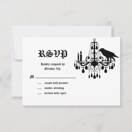 Glamourous Skeletts UAWG RSVP Karte (Vorderseite)