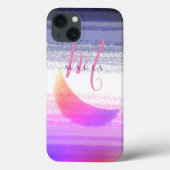 Glamourous Stylish Ombre Moon Abstrakt Monogram Case-Mate iPhone Hülle (Rückseite)