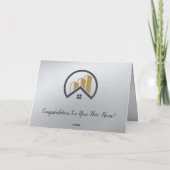 Glamours Silber | Schwarzweiß-Real-Anwesen Dankeskarte (Rückseite)