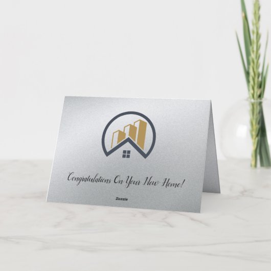 Glamours Silber | Schwarzweiß-Real-Anwesen Dankeskarte (Rückseite)