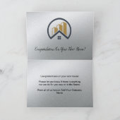 Glamours Silber | Schwarzweiß-Real-Anwesen Dankeskarte (Innenseite)