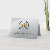 Glamours Silber | Schwarzweiß-Real-Anwesen Dankeskarte (Vorderseite)