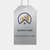 Glamours Silber | Schwarzweiß-Real-Anwesen Geschenkanhänger (Vorderseite)