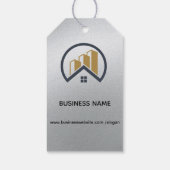 Glamours Silber | Schwarzweiß-Real-Anwesen Geschenkanhänger (Rückseite)