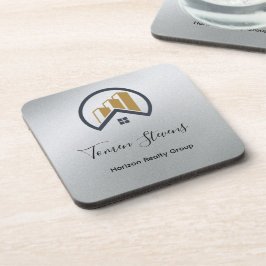 Glamours Silber | Schwarzweiß-Real-Anwesen Getränkeuntersetzer