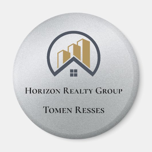 Glamours Silber | Schwarzweiß-Real-Anwesen Magnet (Vorne)