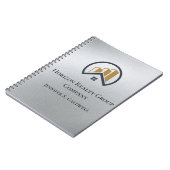 Glamours Silber | Schwarzweiß-Real-Anwesen Notizblock (Linke Seite)