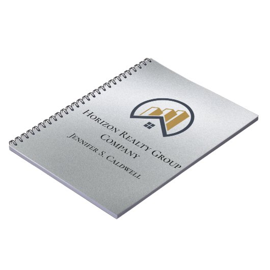 Glamours Silber | Schwarzweiß-Real-Anwesen Notizblock (Linke Seite)