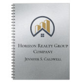 Glamours Silber | Schwarzweiß-Real-Anwesen Notizblock (Vorderseite)