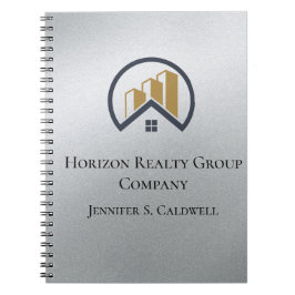 Glamours Silber | Schwarzweiß-Real-Anwesen Notizblock