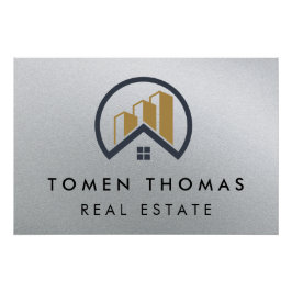 Glamours Silber | Schwarzweiß-Real-Anwesen Poster