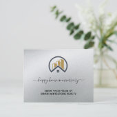 Glamours Silber | Schwarzweiß-Real-Anwesen Postkarte (Stehend Vorderseite)