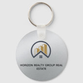 Glamours Silber | Schwarzweiß-Real-Anwesen Schlüsselanhänger (Vorderseite)