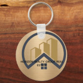 Glamours Silber | Schwarzweiß-Real-Anwesen Schlüsselanhänger (Rückseite)