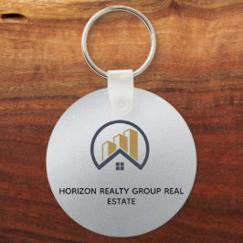 Glamours Silber | Schwarzweiß-Real-Anwesen Schlüsselanhänger