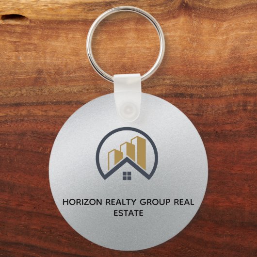 Glamours Silber | Schwarzweiß-Real-Anwesen Schlüsselanhänger (Vorderseite)