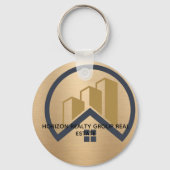 Glamours Silber | Schwarzweiß-Real-Anwesen Schlüsselanhänger (Rückseite)