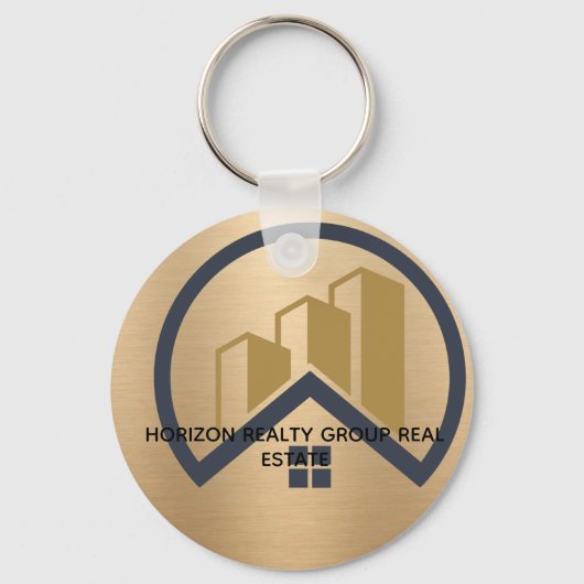 Glamours Silber | Schwarzweiß-Real-Anwesen Schlüsselanhänger (Rückseite)