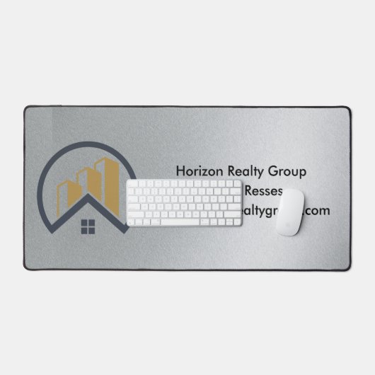 Glamours Silber | Schwarzweiß-Real-Anwesen Schreibtischunterlage (Tastatur & Maus)