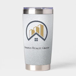 Glamours Silber | Schwarzweiß-Real-Anwesen Thermobecher