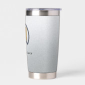 Glamours Silber | Schwarzweiß-Real-Anwesen Thermobecher (Links)