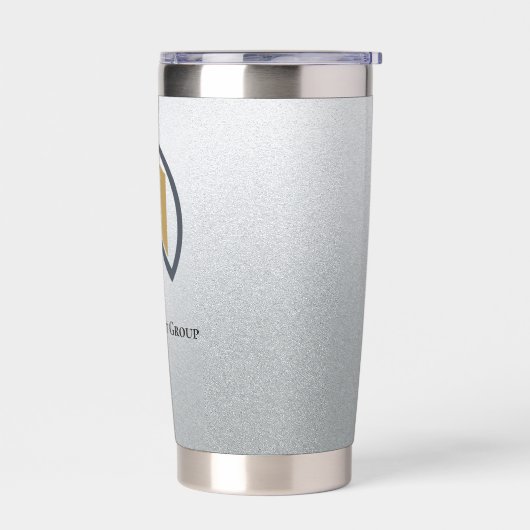 Glamours Silber | Schwarzweiß-Real-Anwesen Thermobecher (Links)