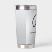 Glamours Silber | Schwarzweiß-Real-Anwesen Thermobecher (Rechts)