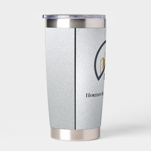 Glamours Silber | Schwarzweiß-Real-Anwesen Thermobecher (Rechts)