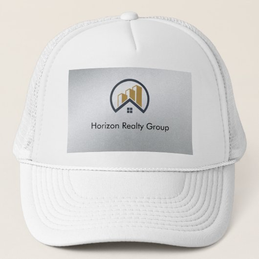 Glamours Silber | Schwarzweiß-Real-Anwesen Truckerkappe (Vorderseite)