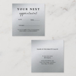 Glamours Silberner Schönheitssalon Terminkarte