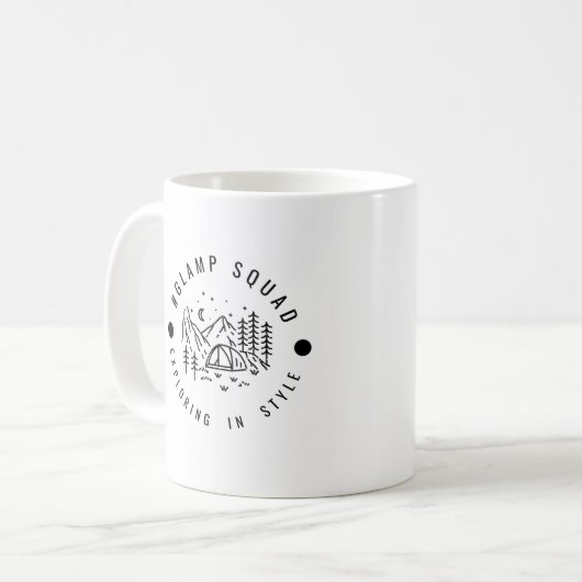 Glamp Squad Adventures Kaffee Tasse (Vorderseite Links)