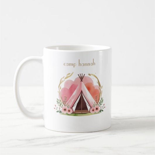 Glamping Bachelorette Campfire Chic Geschenk Kaffeetasse (Links)