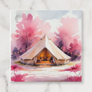 Glamping Bachelorette Weekend Wasserfarbe Geschenkanhänger