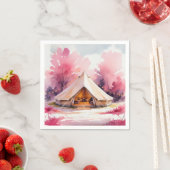 Glamping Bachelorette Weekend Wasserfarbe Serviette (Beispiel)