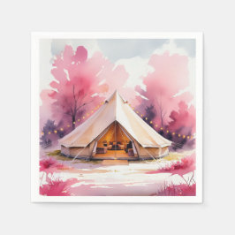Glamping Bachelorette Weekend Wasserfarbe Serviette