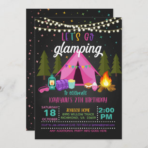 Glamping Birthday Einladung