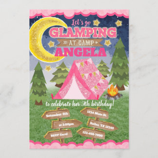 Glamping Birthday Einladung Einladung Sleepover