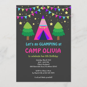 Glamping Birthday Einladung / Glamping Einladung