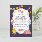 Glamping Birthday Party Einladung (Stehend Vorderseite)