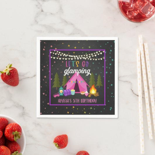 Glamping Birthday Party Napkin - Custom Serviette (Beispiel)