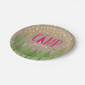 Glamping Birthday Party Paper Plate Pappteller (Schrägansicht)