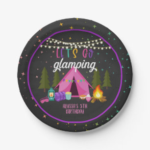 Glamping Birthday Party Plate - Custom Pappteller