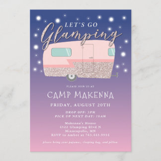 Glamping Birthday Party Verzaubert Einladung
