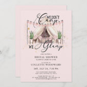 Glamping Brautparty Party unter den Sternen rosa Einladung (Vorne/Hinten)