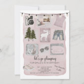 Glamping Camping 10. Geburtstagsparty Einladung (Vorderseite)