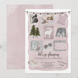 Glamping Camping 10. Geburtstagsparty Einladung